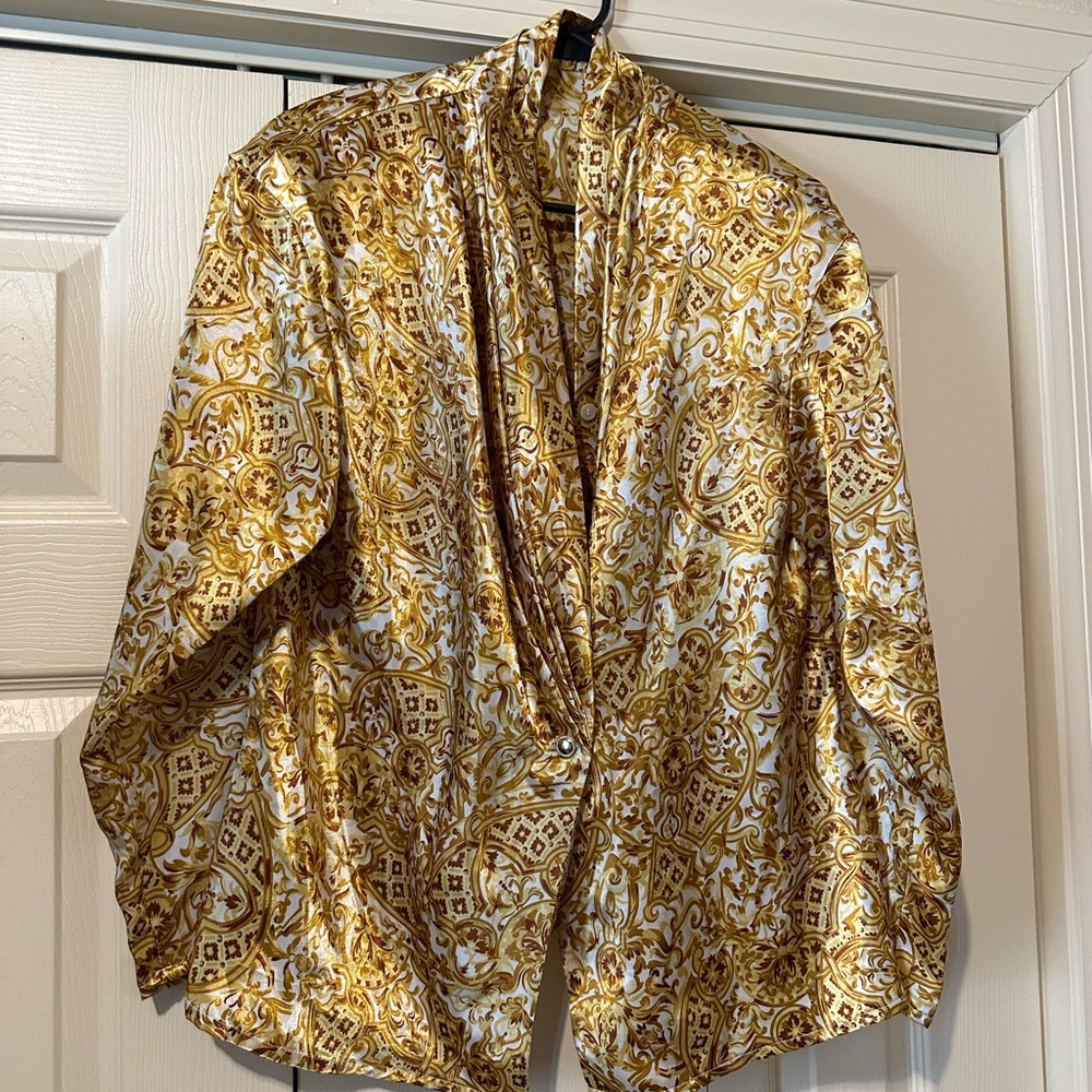 1980’s Vintage gold and cream print